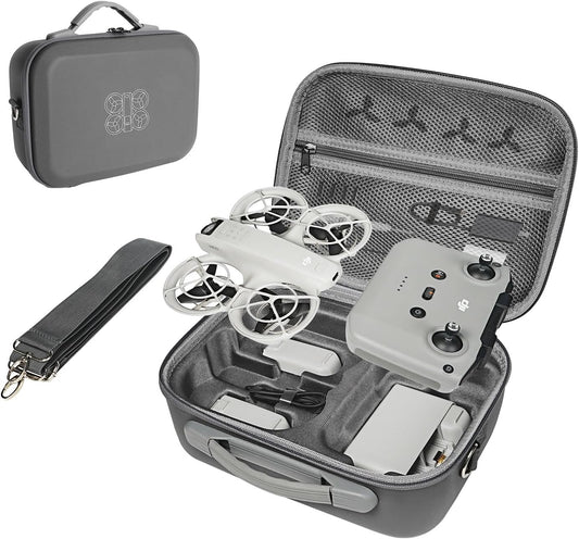 Carrying Case for DJI Neo Fly More Combo, Portable PU Leather Shoulder Bag, Waterproof Storage Bag with Adjustable Strap for DJI Neo Drone, RC-N3/N2 Remote Controller, Battery, Charging Hub