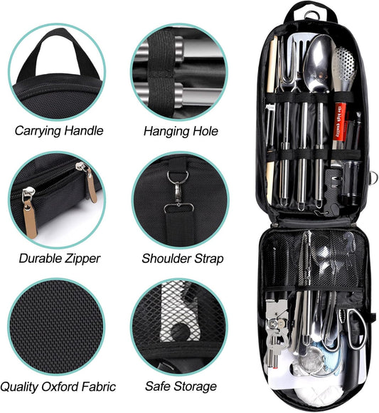 Set de Utensilios de Cocina para Campamento Prettyfine | 35 Piezas en Acero Inoxidable