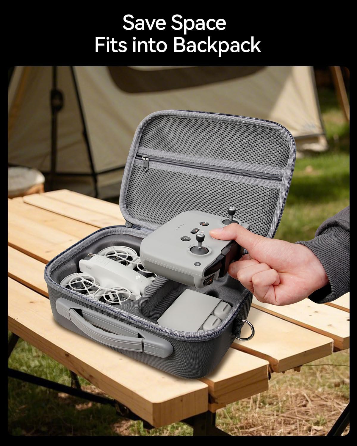 Carrying Case for DJI Neo Fly More Combo, Portable PU Leather Shoulder Bag, Waterproof Storage Bag with Adjustable Strap for DJI Neo Drone, RC-N3/N2 Remote Controller, Battery, Charging Hub