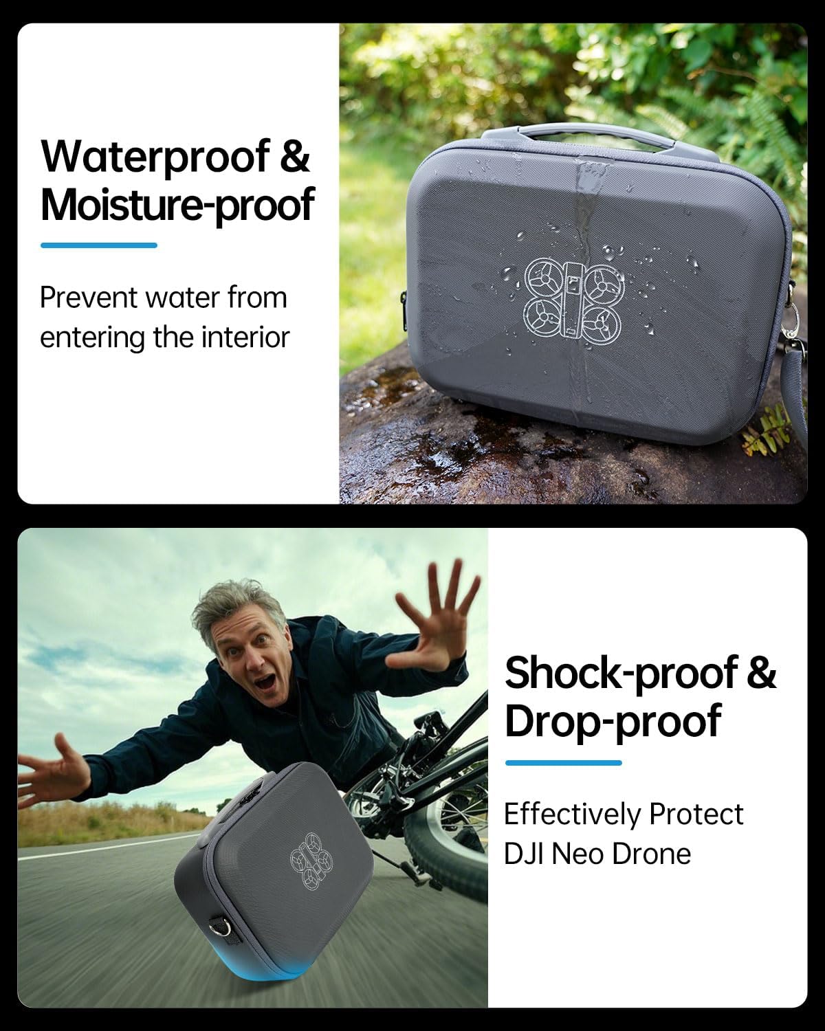 Carrying Case for DJI Neo Fly More Combo, Portable PU Leather Shoulder Bag, Waterproof Storage Bag with Adjustable Strap for DJI Neo Drone, RC-N3/N2 Remote Controller, Battery, Charging Hub