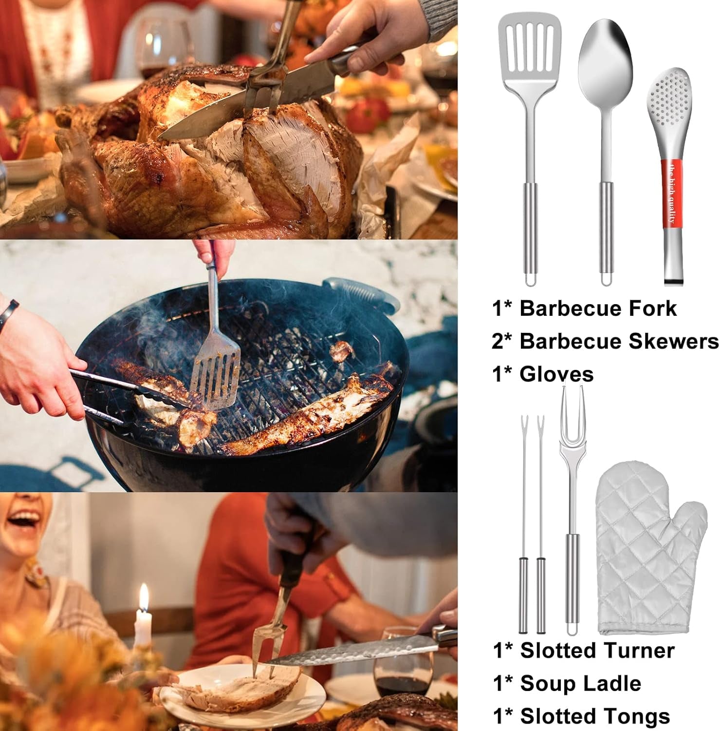 Set de Utensilios de Cocina para Campamento Prettyfine | 35 Piezas en Acero Inoxidable