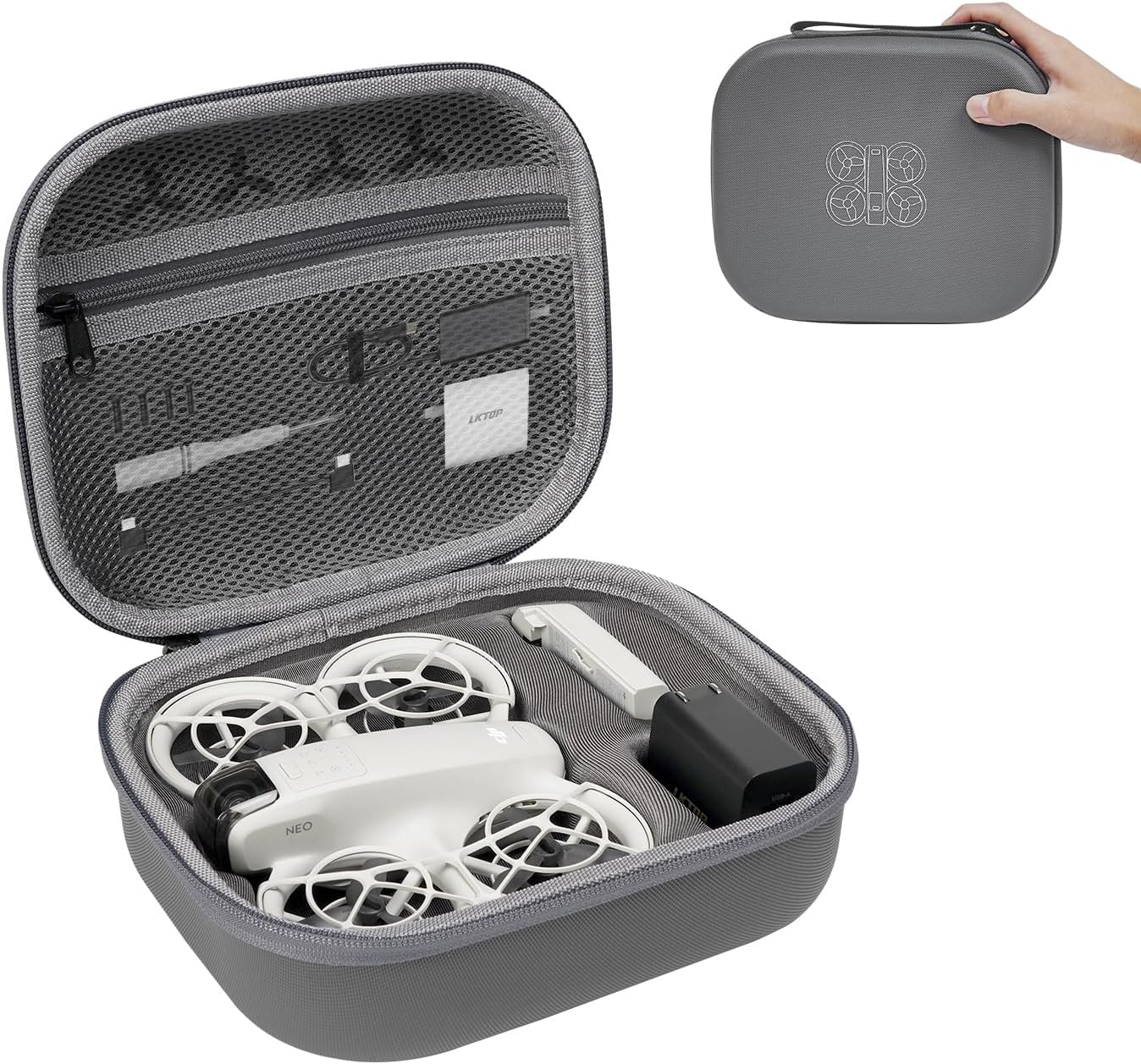 Carrying Case for DJI Neo Fly More Combo, Portable PU Leather Shoulder Bag, Waterproof Storage Bag with Adjustable Strap for DJI Neo Drone, RC-N3/N2 Remote Controller, Battery, Charging Hub